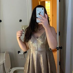 gold dress